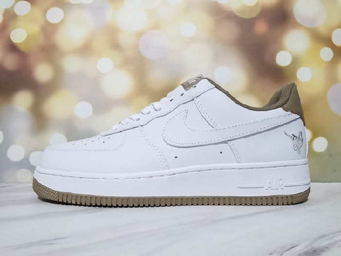 Women's Air Force 1 White/Brown Shoes 108